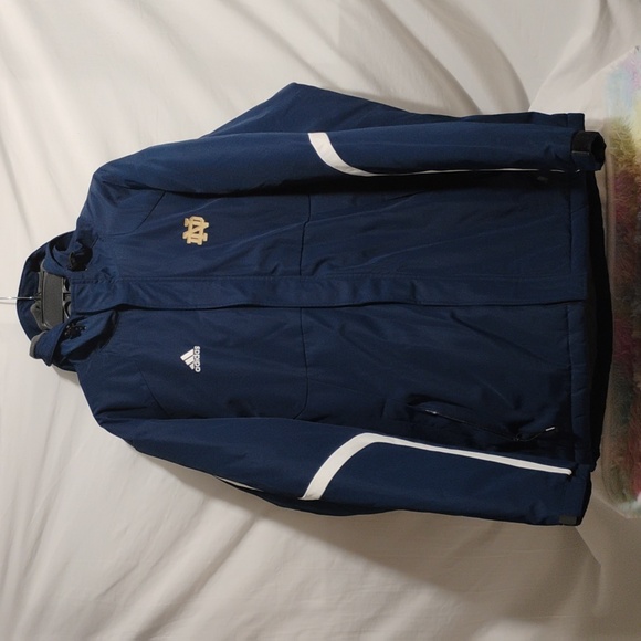 adidas Other - RARE! NWOT ADIDAS Notre Dame Climaproof Winter Vintage Coat Velcro/Zip Sz.L